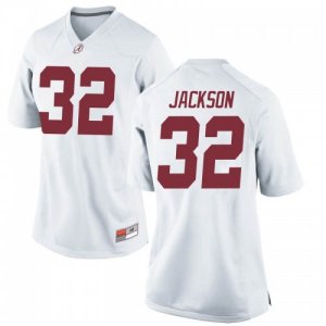 Women's Alabama Crimson Tide #32 Jalen Jackson White Game NCAA College Football Jersey 2403IAPY7